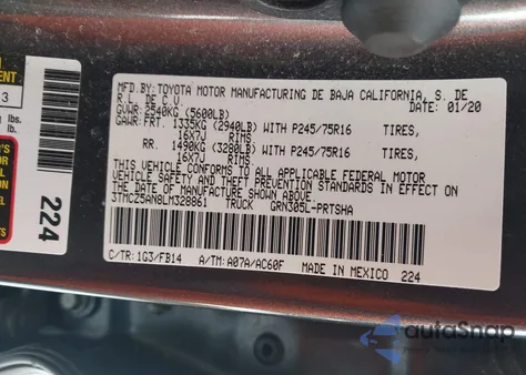 2020 Toyota Tacoma Sr V6 from USA, damaged, VIN 3TMCZ5AN8LM328861